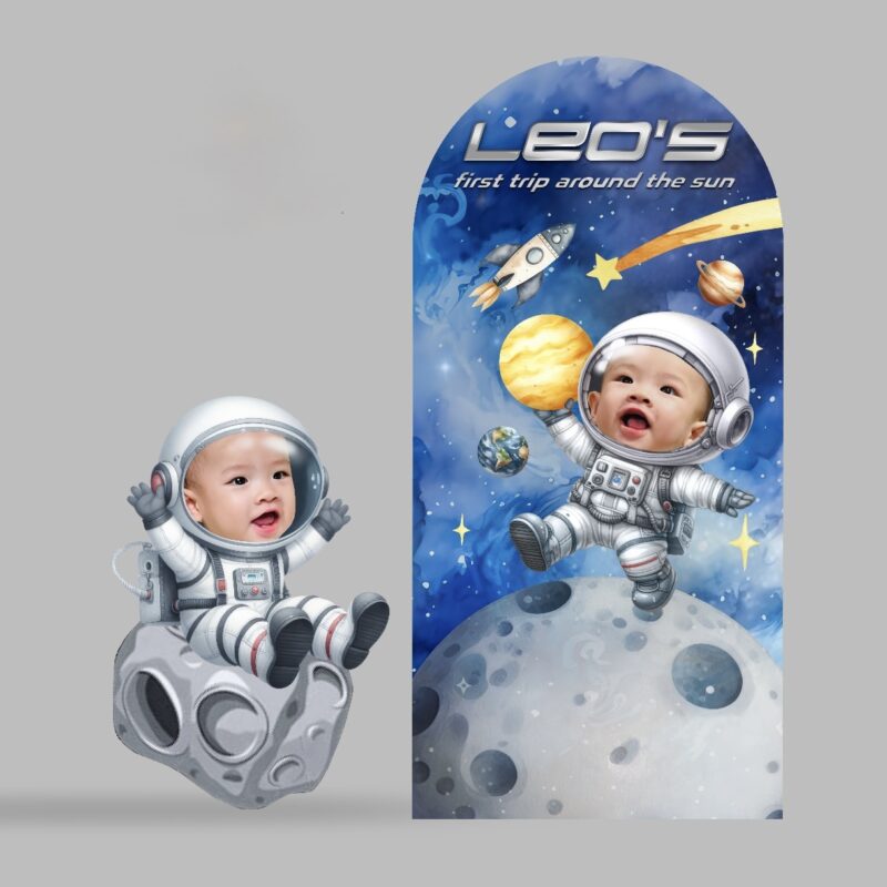 Space theme Astronaut Backdrop & Standee Set