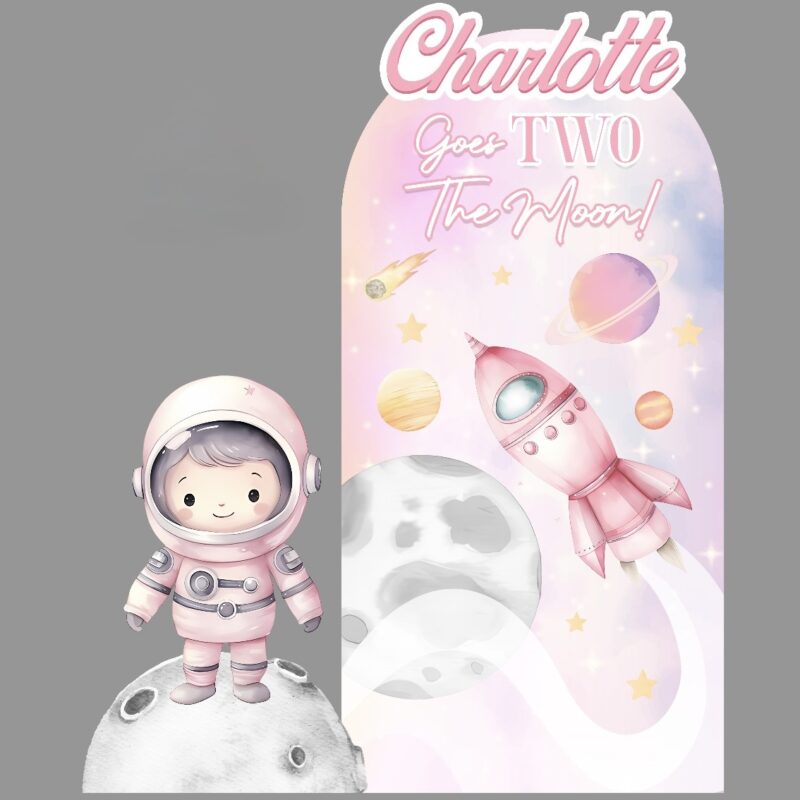 Girl Astronaut Backdrop & Standee Set