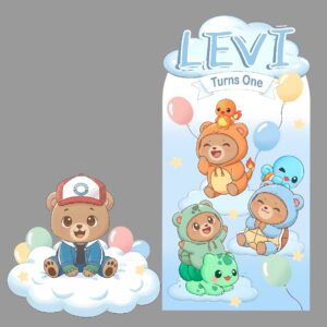 Bear Pokemon Backdrop & Standee Set