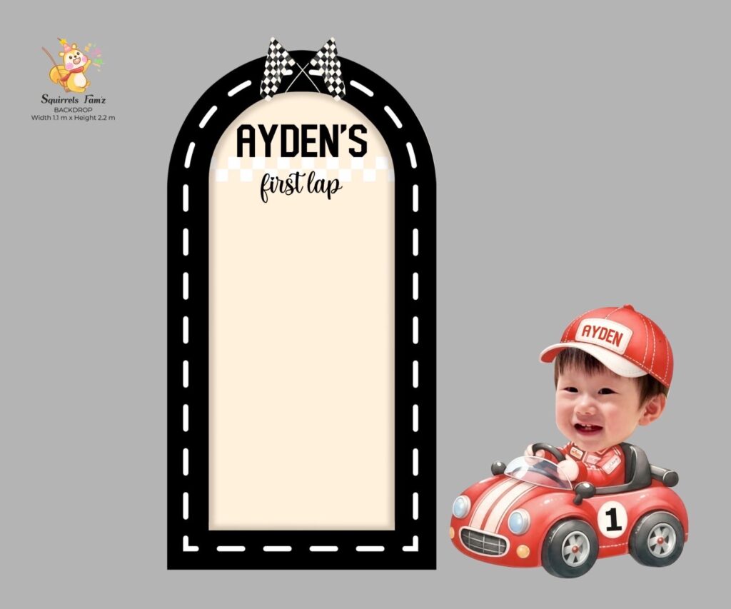 First Lap Backdrop & Standee Set