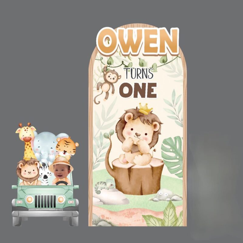 Cartoon Safari Backdrop & Standee Set