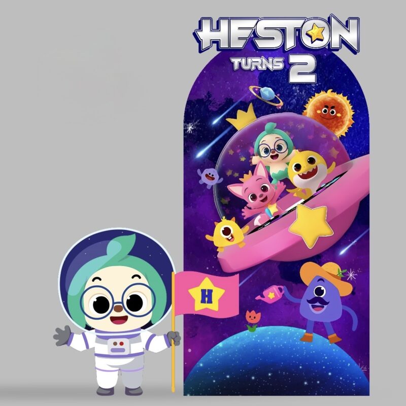 Baby Shark Pinkfong Space Backdrop & Standee Set