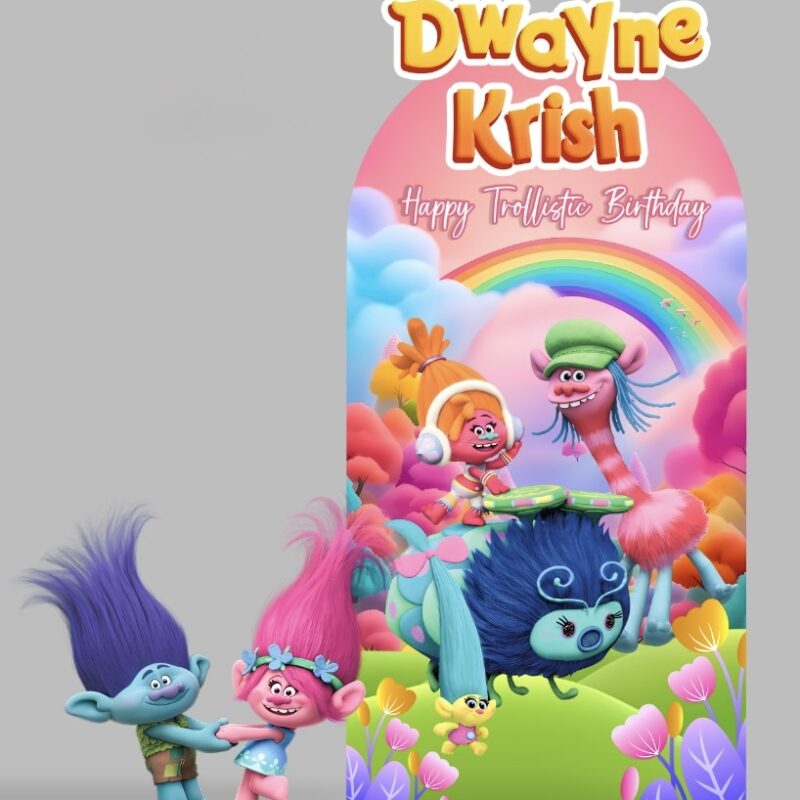 Trolls Rainbow Backdrop & Standee Set