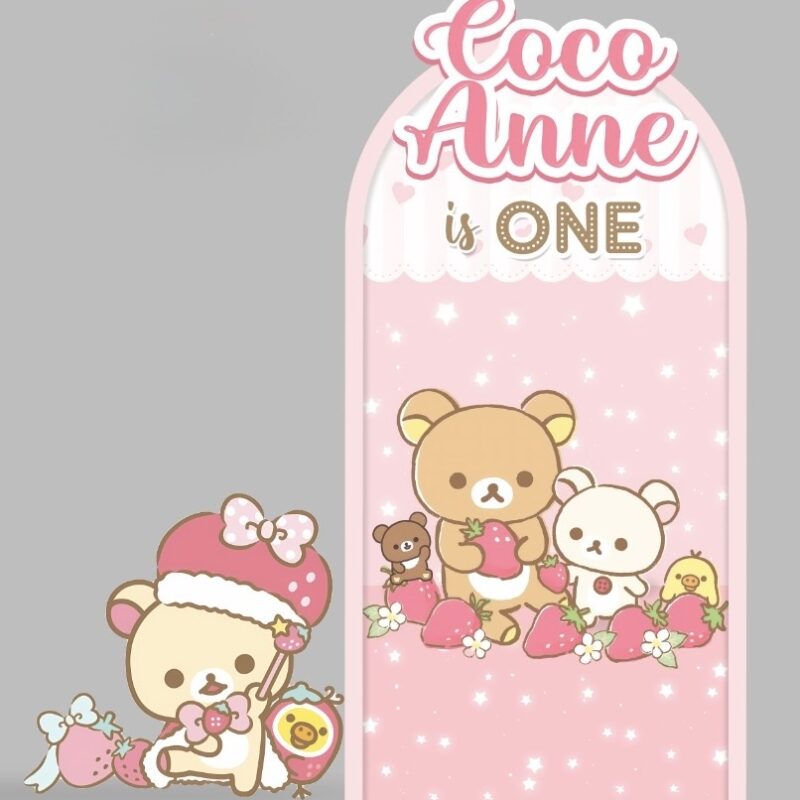 Rilakkuma Strawberry Pink Backdrop & Standee Set