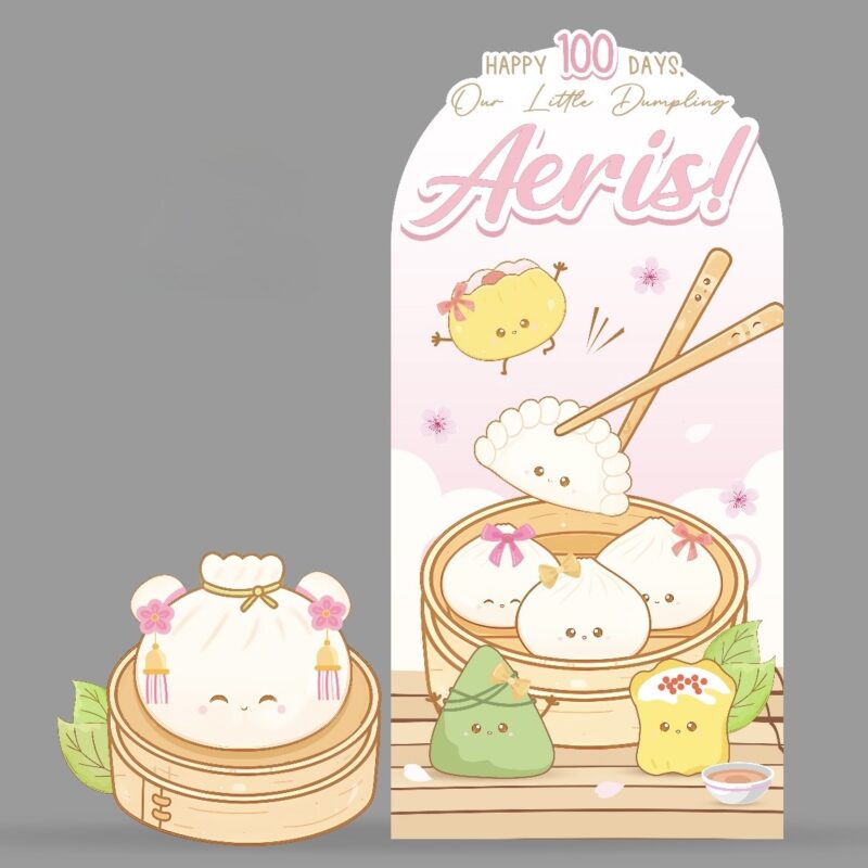 Dim Sum Bao Dumpling Backdrop & Standee Set
